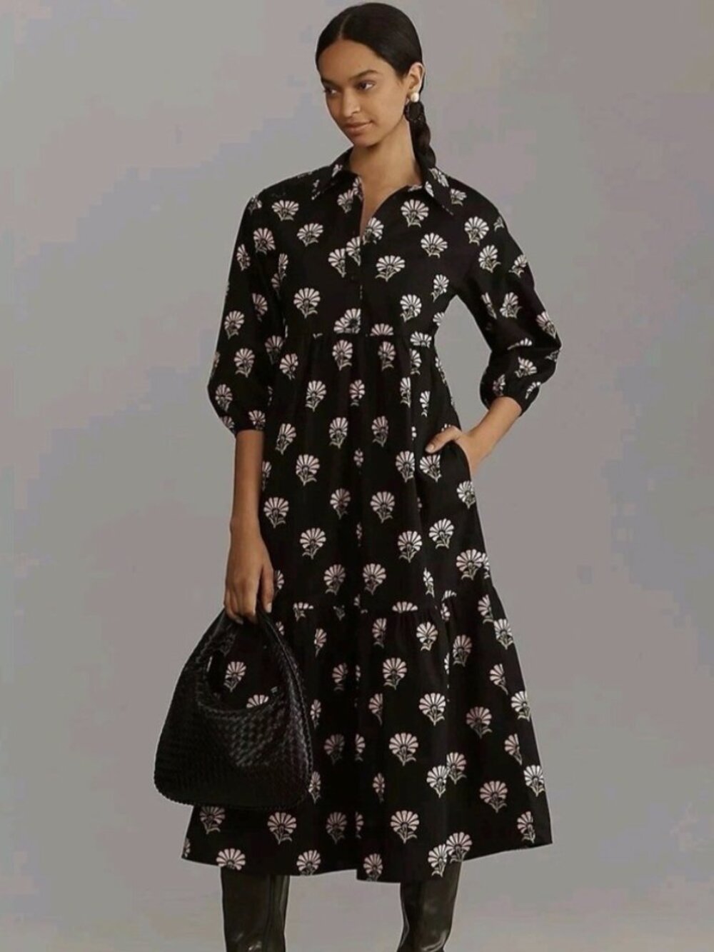 Anthropologie // Maeve Bettina Tiered Shirt Dress - Size L